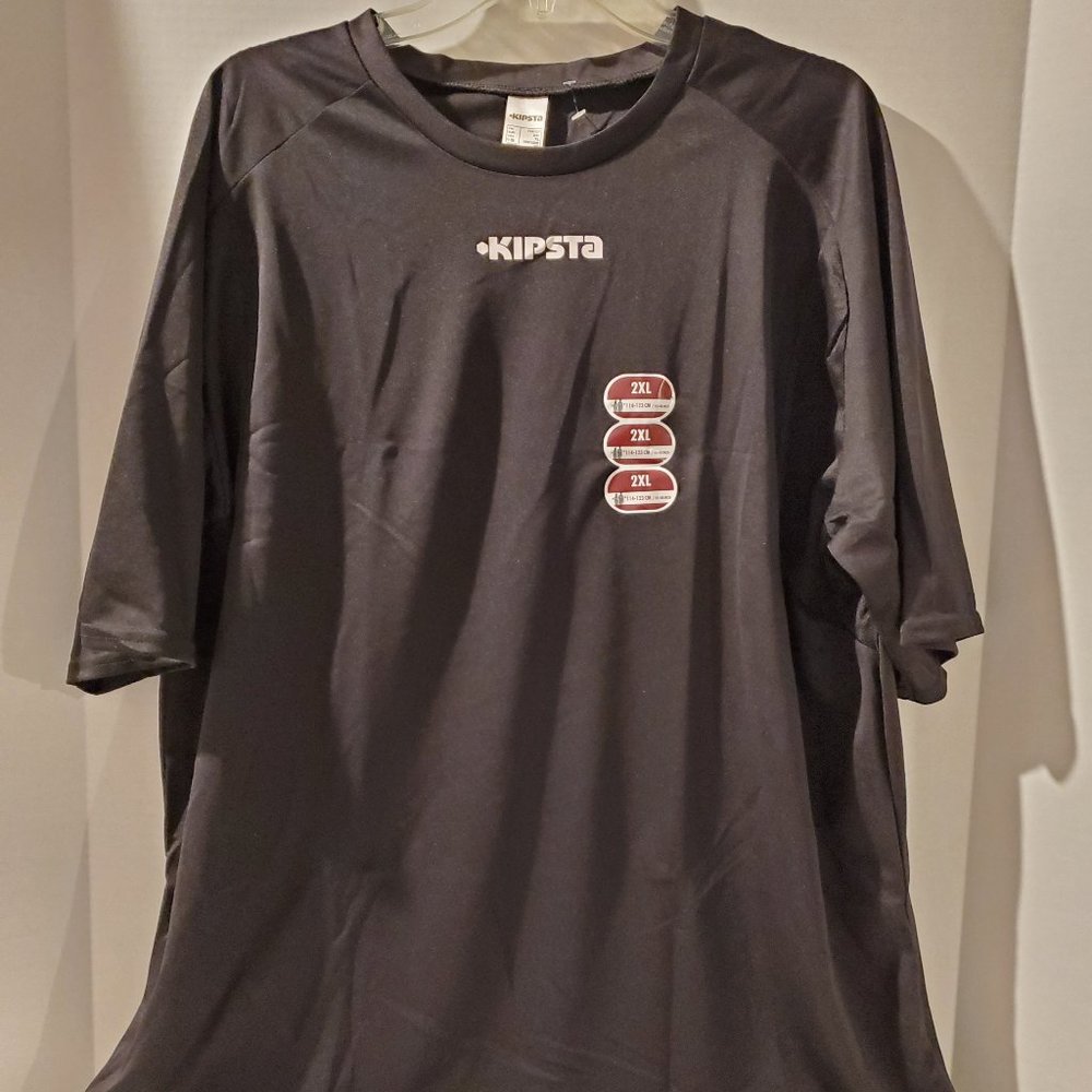 Kipsta Black Tshirt-Tee-2XL-Cycling-Soccer-Exercise-Running-Dri Power-NWT